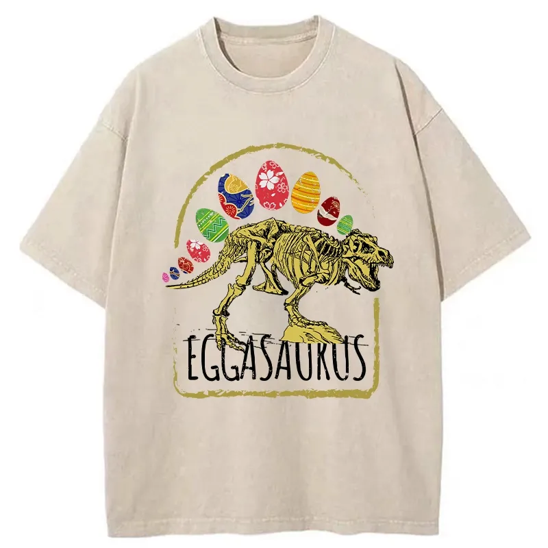 Tokyo-Tiger Funny Eggasaurus Washed T-Shirt Sale