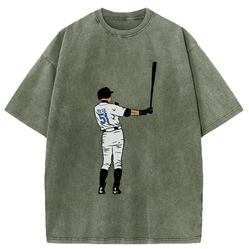 Tokyo-Tiger Baseball Handsome Pose Washed T-Shirt