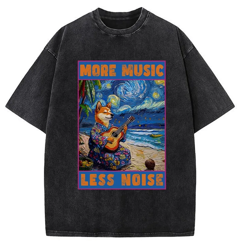 Tokyo-Tiger More Music Less Noise Washed T-Shirt Sale