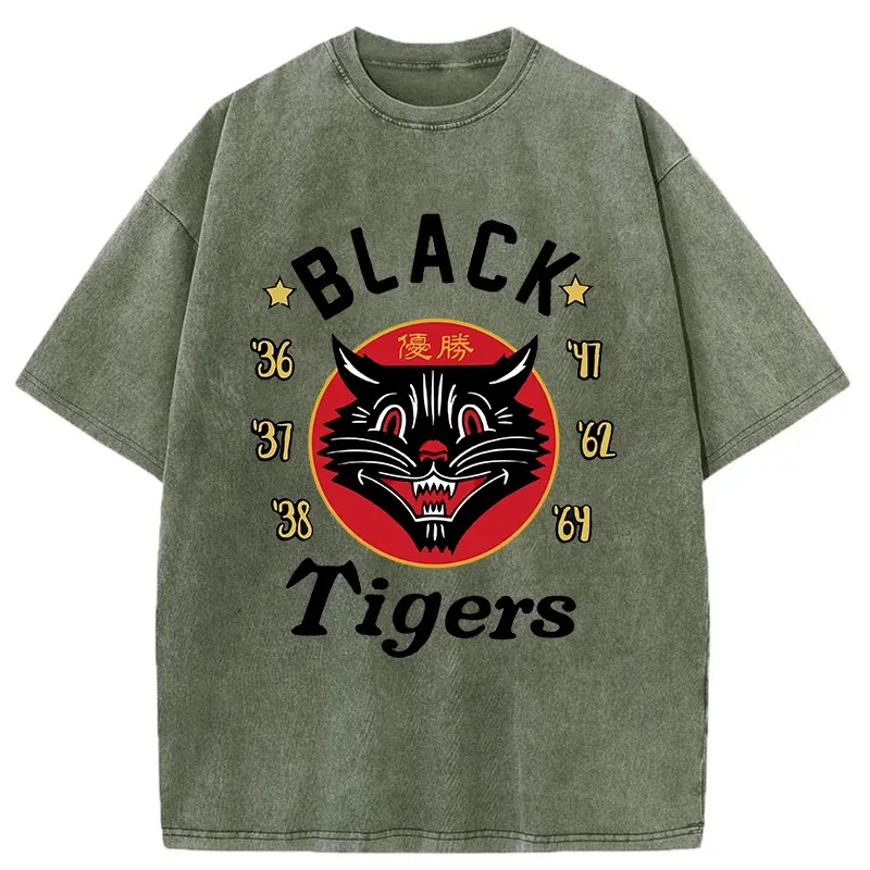 Tokyo-Tiger Japanese Black Tigers Washed T-Shirt