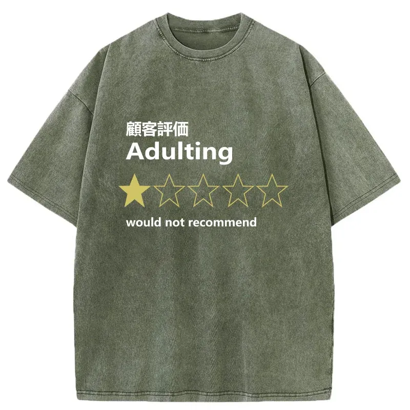 Tokyo-Tiger Not Recommended For Adulting Washed T-Shirt