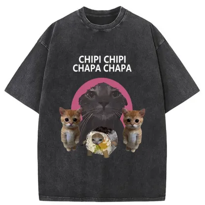 Tokyo-Tiger CHIPI Cats Washed T-Shirt