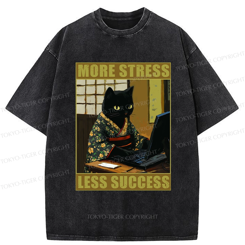 Tokyo-Tiger More Stress Less Success Washed T-Shirt