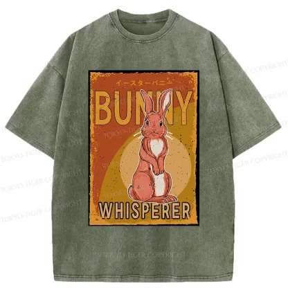 Tokyo-Tiger Cute Bunny Whisperer Washed T-Shirt