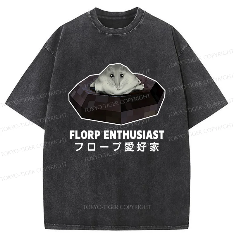 Tokyo-Tiger Florp Enthusiast Funny Washed T-Shirt