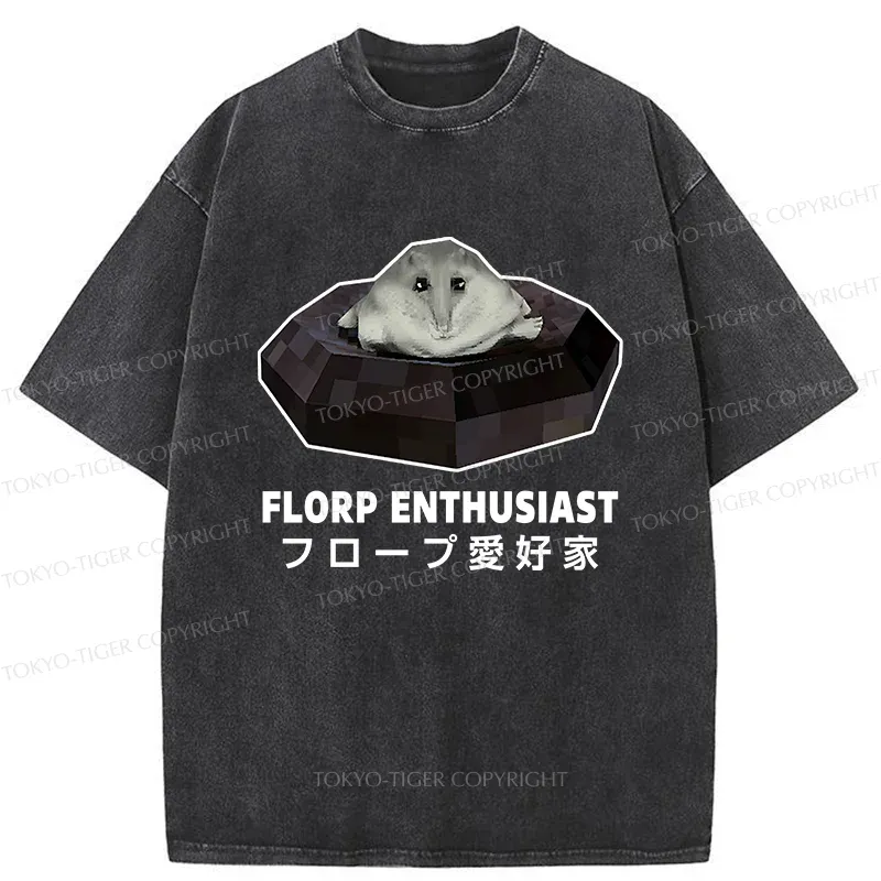 Tokyo-Tiger Florp Enthusiast Funny Washed T-Shirt