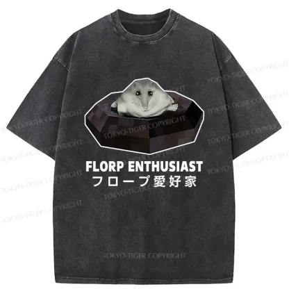 Tokyo-Tiger Florp Enthusiast Funny Washed T-Shirt