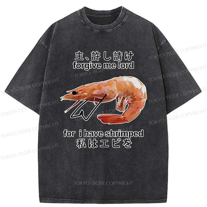 Tokyo-Tiger Retreating Shrimp Washed T-Shirt