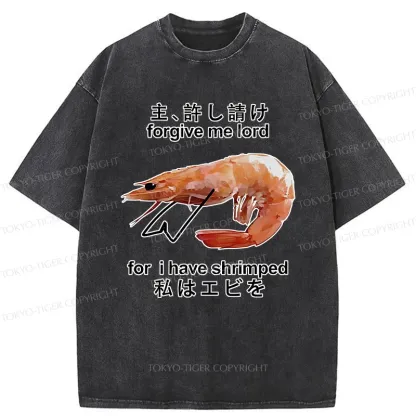 Tokyo-Tiger Retreating Shrimp Washed T-Shirt