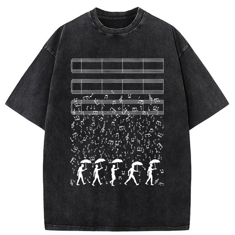 Tokyo-Tiger Notes Like Rain Washed T-Shirt