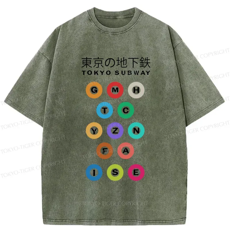 Tokyo-Tiger Tokyo Subway Washed T-Shirt