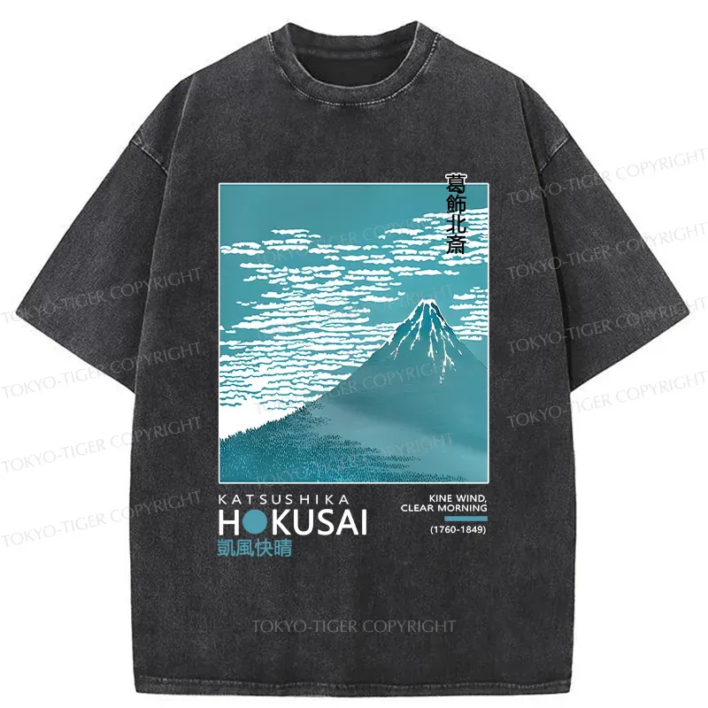 Tokyo-Tiger Retro Mount Fuji Washed T-Shirt
