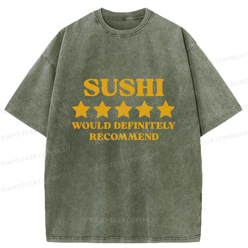 Tokyo-Tiger Recommended Sushi Washed T-Shirt