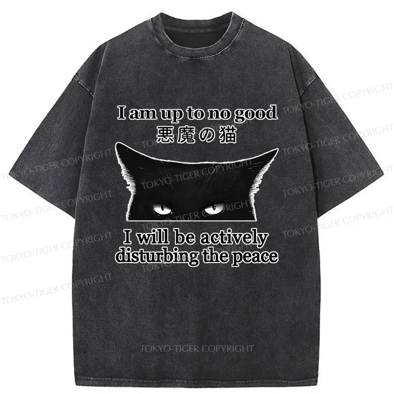 Tokyo-Tiger Cat Disturbing The Peace Washed T-Shirt