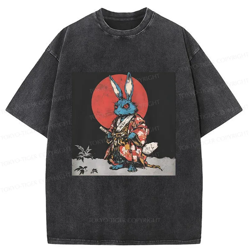 Tokyo-Tiger Easter Samurai Bunny Washed T-Shirt