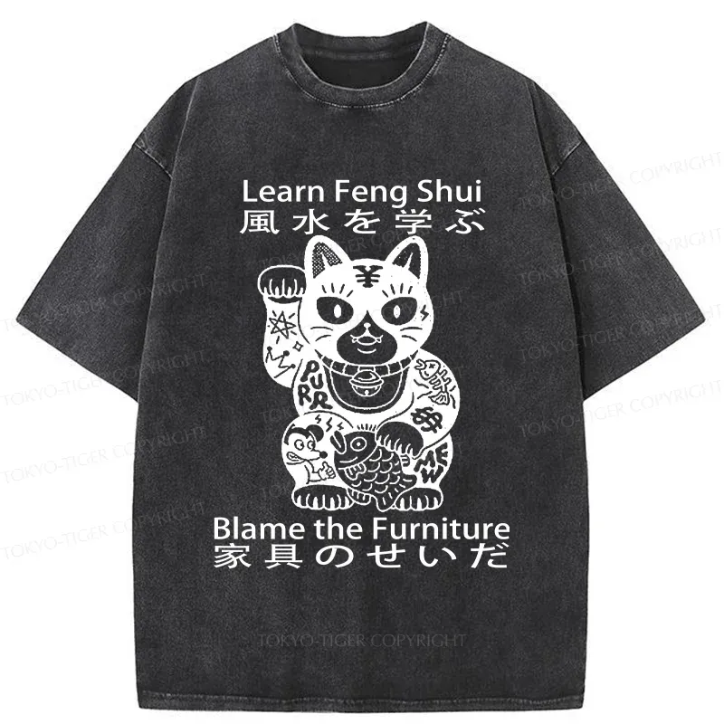 Tokyo-Tiger Learn Feng Shui Washed T-Shirt