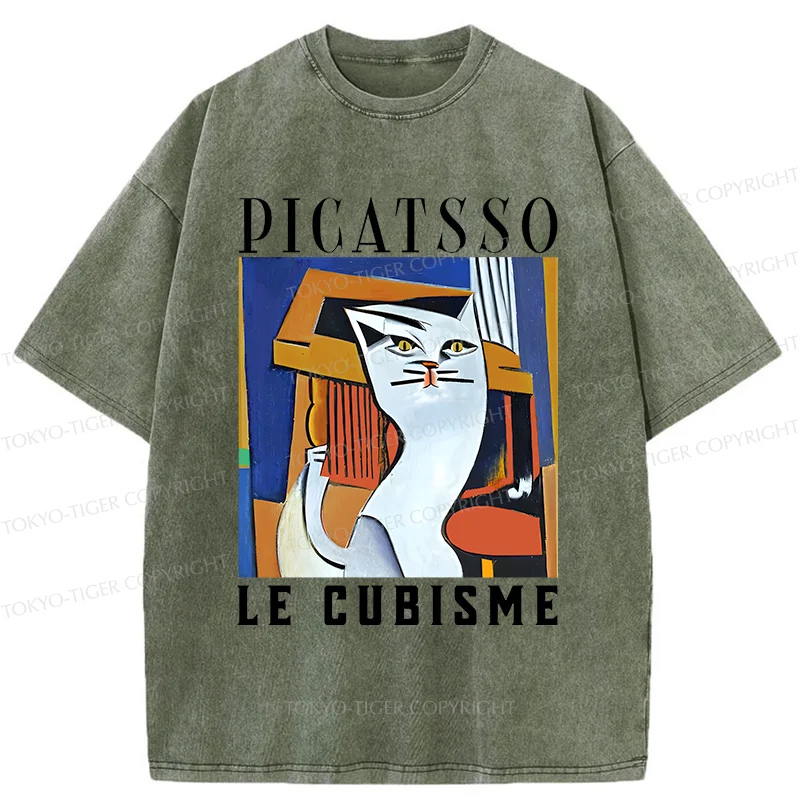 Tokyo-Tiger Picatsso's Cat Washed T-Shirt