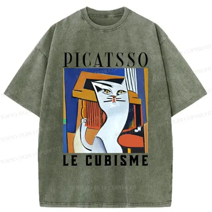 Tokyo-Tiger Picatsso's Cat Washed T-Shirt