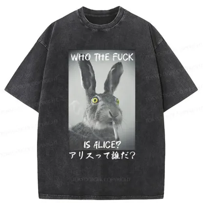 Tokyo-Tiger Who the is Alice? Washed T-Shirt