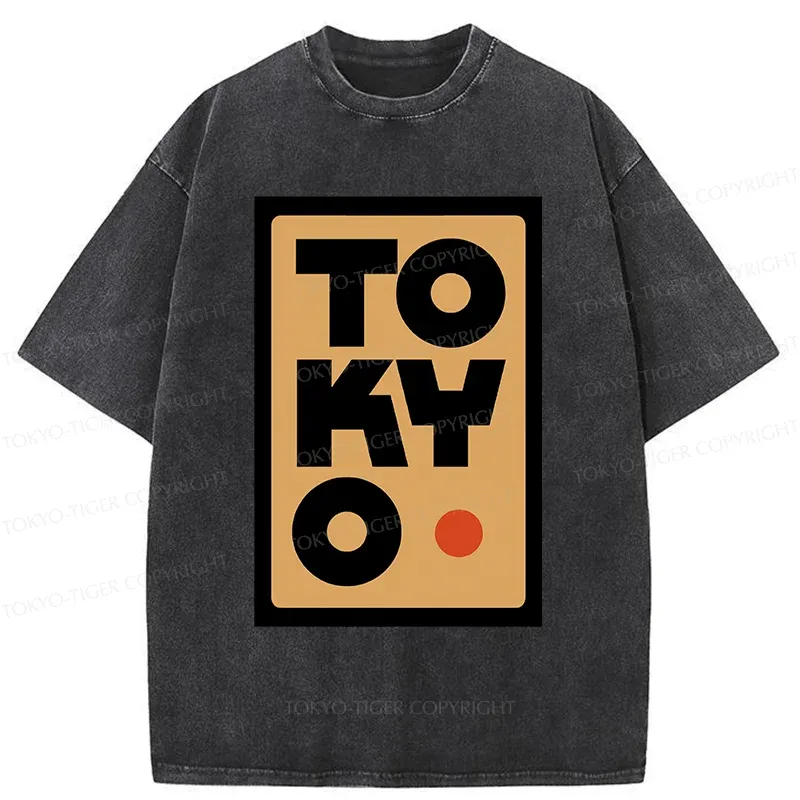 Tokyo-Tiger Tokyo Pattern Washed T-Shirt