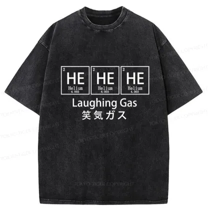 Tokyo-Tiger Funny Laughing Gas Washed T-Shirt