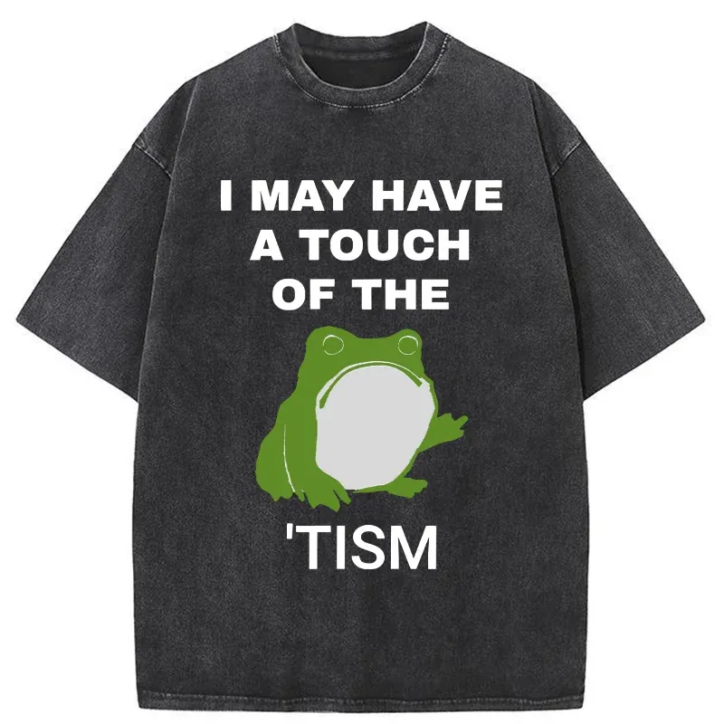 Tokyo-Tiger Funny Frog Flipping The Bird Washed T-Shirt