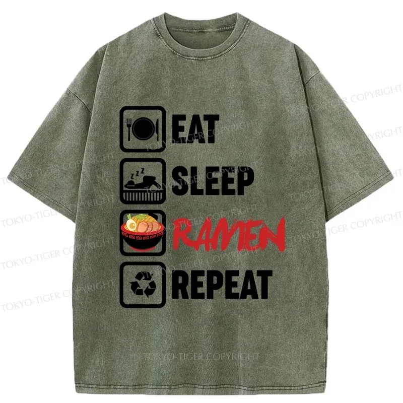 Tokyo-Tiger Daily List Washed T-Shirt