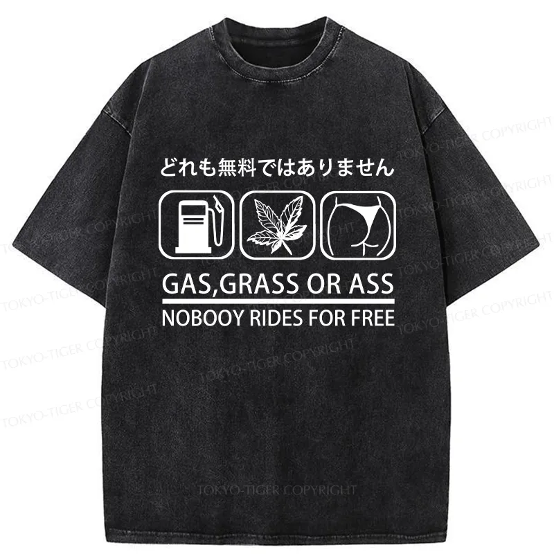 Tokyo-Tiger Nobody Rides For Free Washed T-Shirt