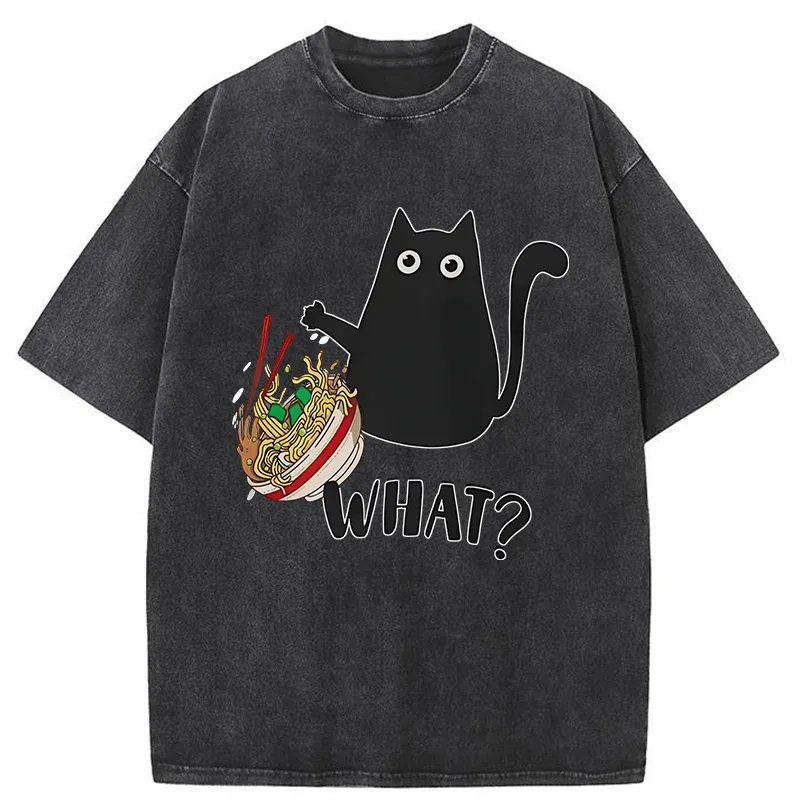 Tokyo-Tiger Naughty Cat Japanese Washed T-Shirt