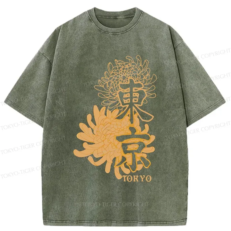 Tokyo-Tiger Tokyo Chrysanthemum Washed T-Shirt