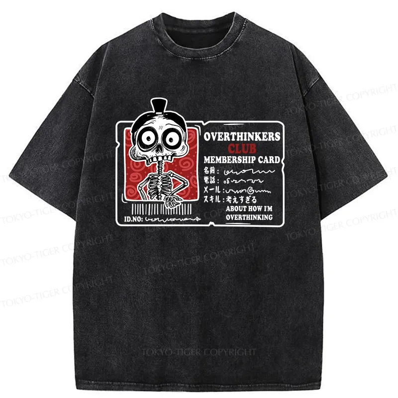 Tokyo-Tiger Overthinkers Club Membership Card Washed T-Shirt