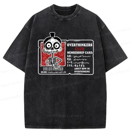 Tokyo-Tiger Overthinkers Club Membership Card Washed T-Shirt