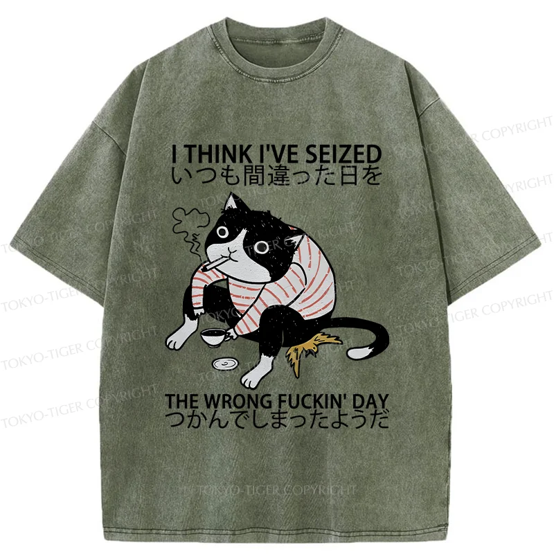 Tokyo-Tiger Decadent Cat Funny Washed T-Shirt