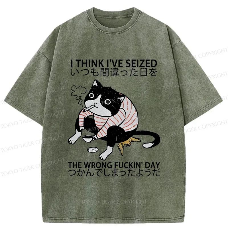 Tokyo-Tiger Decadent Cat Funny Washed T-Shirt