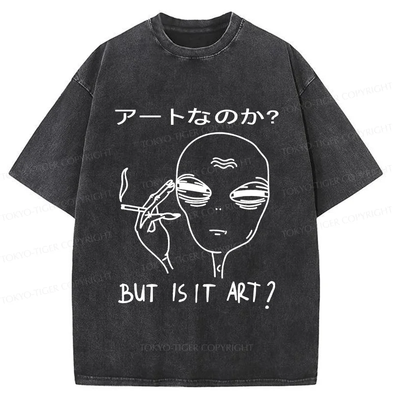 Tokyo-Tiger Alien Irony Funny Washed T-Shirt