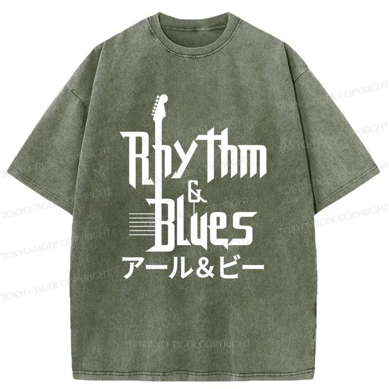 Tokyo-Tiger Music Blues Washed T-Shirt