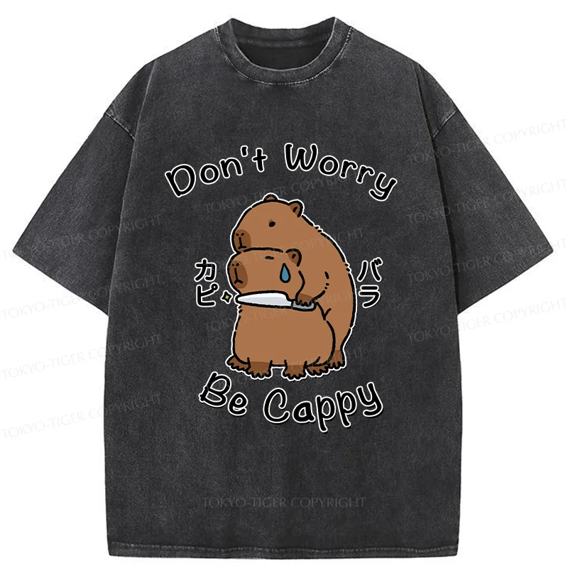 Tokyo-Tiger Don't Worry Be Cappy Washed T-Shirt