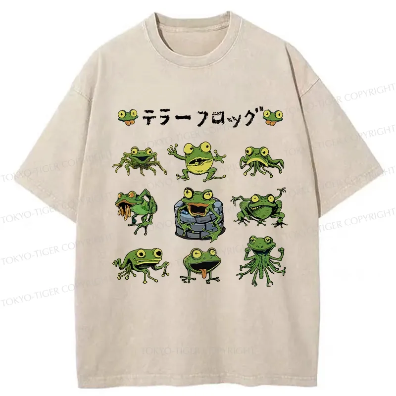 Tokyo-Tiger Terror Frog Washed T-Shirt