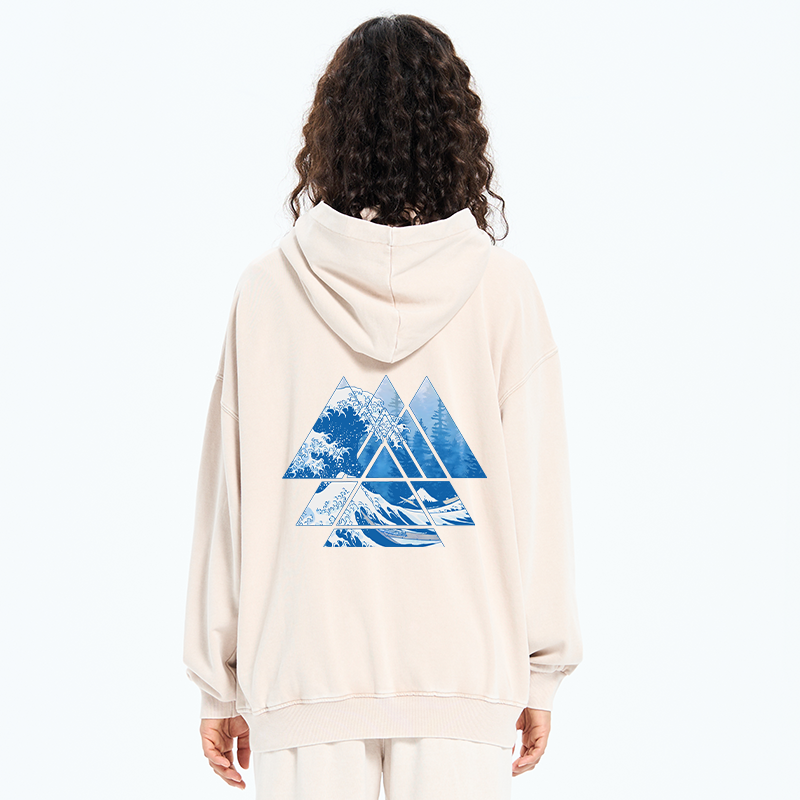 Tokyo-Tiger The Great Wave Washed Zip Hoodie