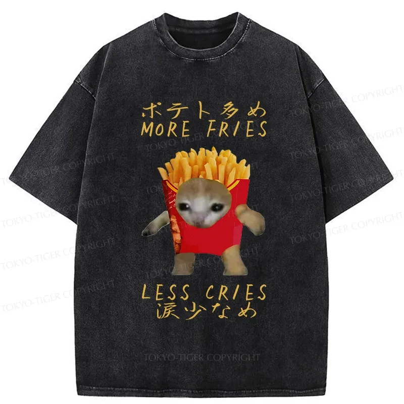 Tokyo-Tiger More Fries Less Cries Washed T-Shirt