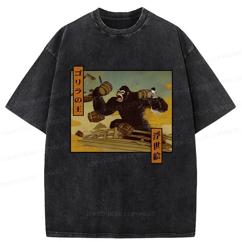 Tokyo-Tiger The Gorilla King Japanese Washed T-Shirt Sale