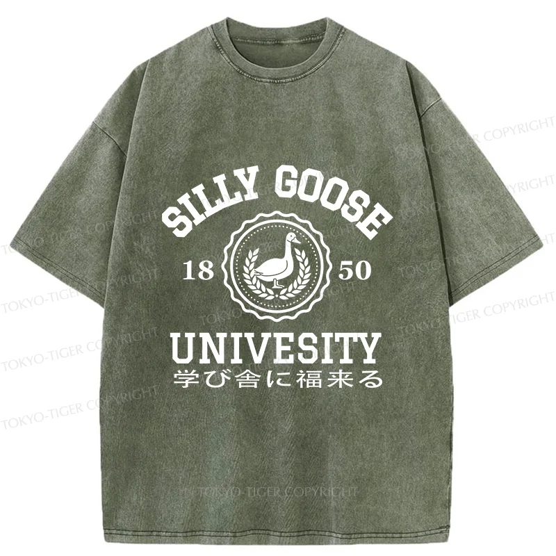 Tokyo-Tiger Silly Goose Japanese University Washed T-Shirt