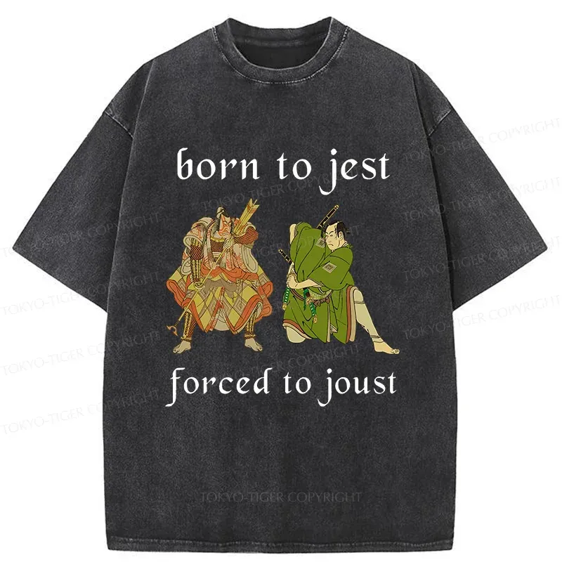 Tokyo-Tiger Duel Of Samurai Funny Washed T-Shirt