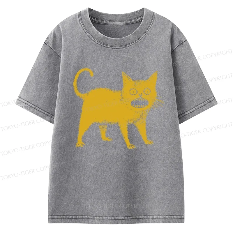 Tokyo-Tiger Horrible Japanese Cat Kids Washed T-Shirt