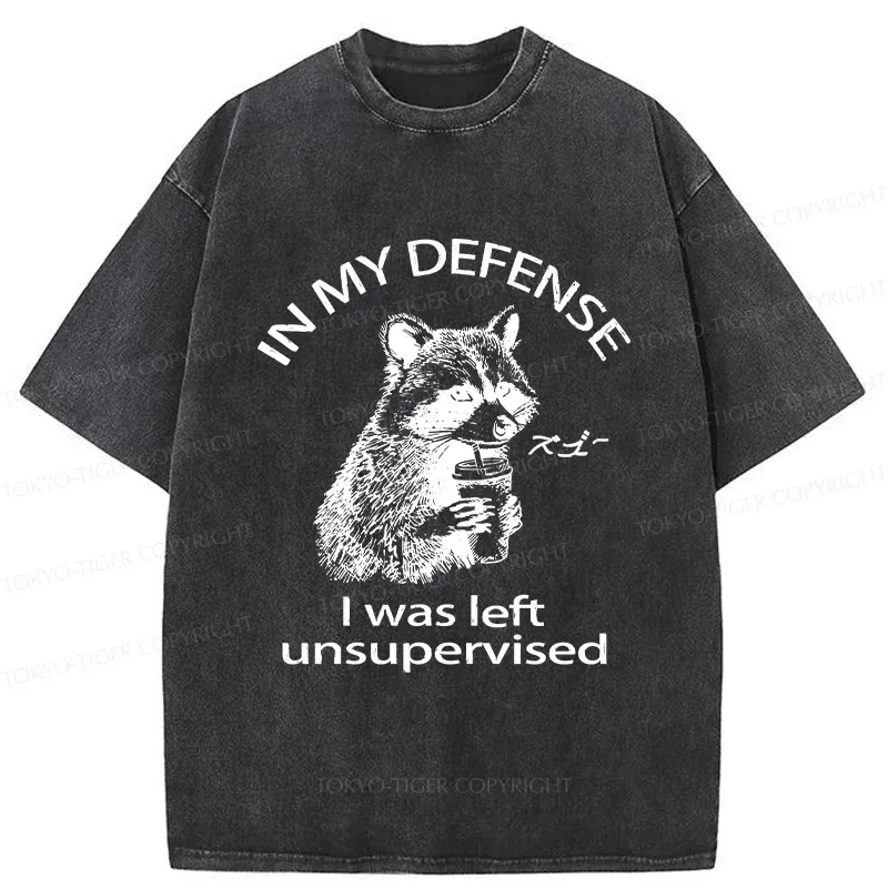 Tokyo-Tiger Left Unsupervised Raccoon Washed T-Shirt