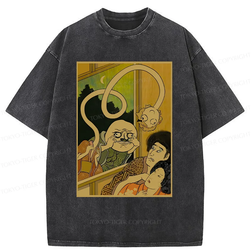 Tokyo-Tiger Scary Japanese Monster Washed T-Shirt