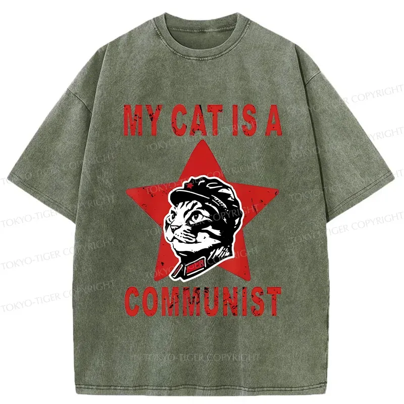 Tokyo-Tiger Funny Cat-ism Washed T-Shirt