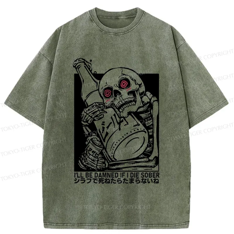Tokyo-Tiger Wine Is Essential In Life Washed T-Shirt