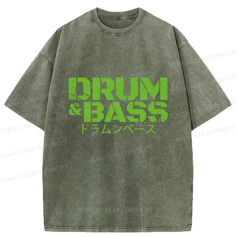 Tokyo-Tiger Drum And Bass Kanji Washed T-Shirt