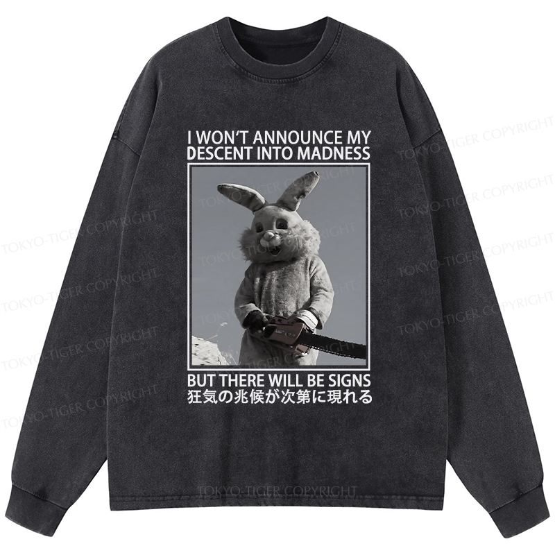 Tokyo-Tiger Rabbit Goes Into Madness Washed Long Sleeve T-Shirt